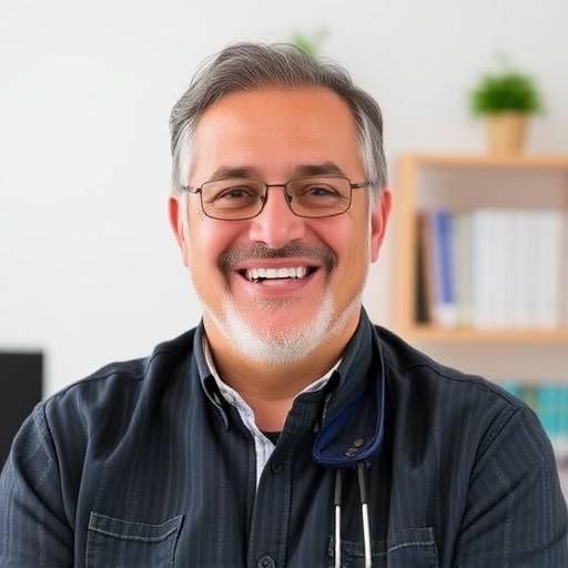Foto de Roberto Santos, instrutor de oratória, sorrindo