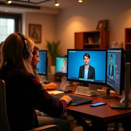 Pessoas participando de um curso de oratória online em seus computadores